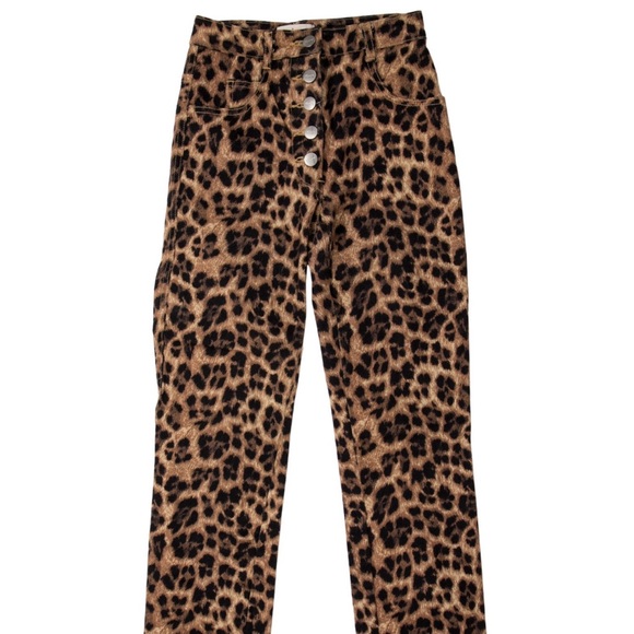 Leopard Print Button-Up Pants - Picture 1 of 3